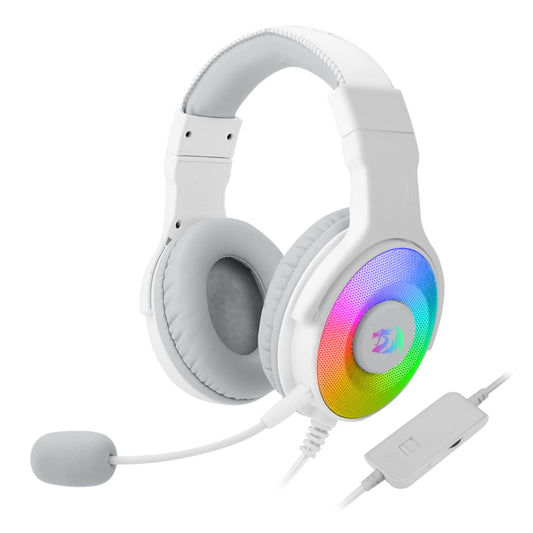 REDRAGON Over-Ear PANDORA USB (Power Only)|Aux (Mic & Headset) RGB Gaming Headset β White