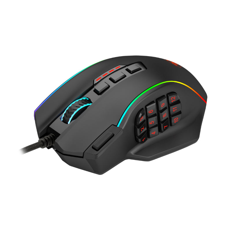 REDRAGON PERDICTION 4 12400DPI RGB MMO Ergo Gaming Mouse β Black
