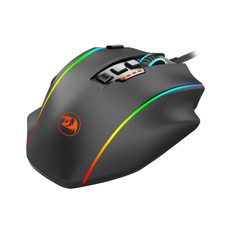 REDRAGON PERDICTION 4 12400DPI RGB MMO Ergo Gaming Mouse β Black