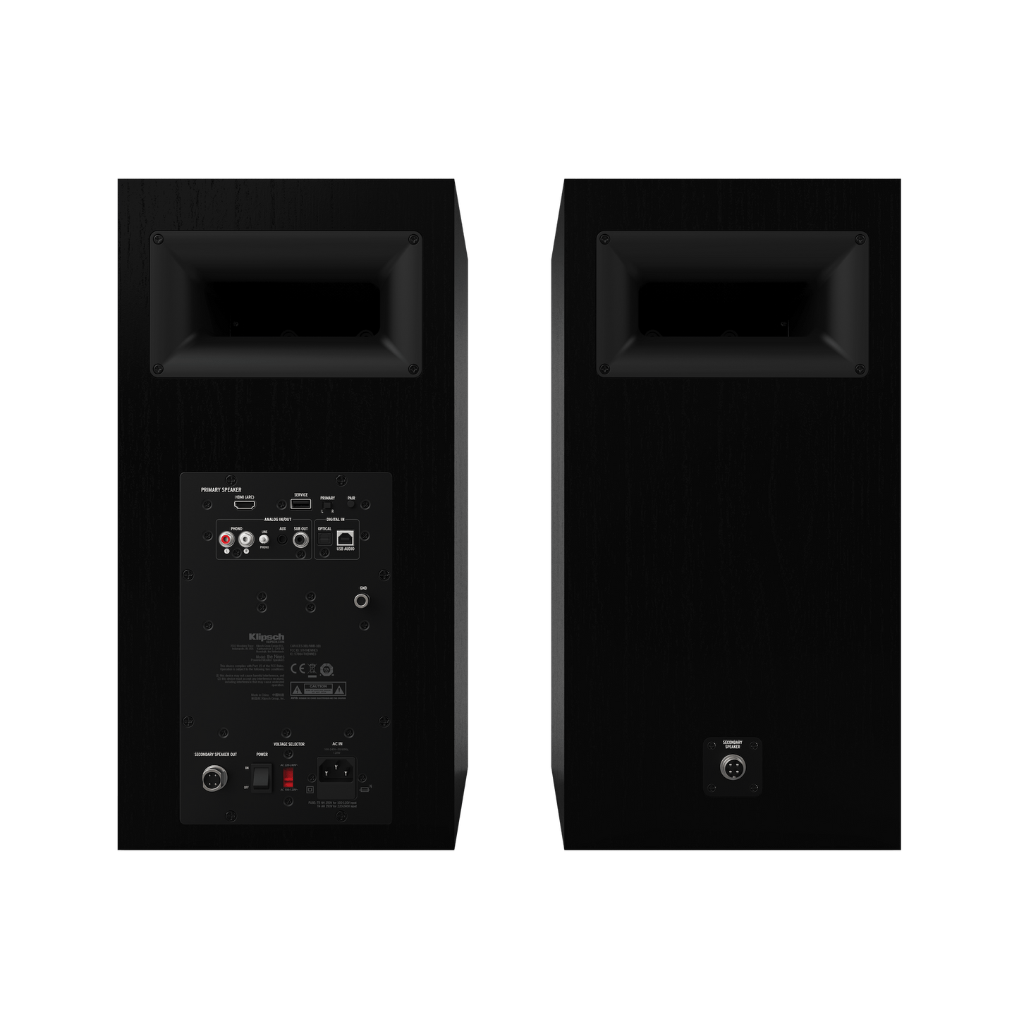 Klipsch The Nines 8" Powered Speakers - pair - Black
