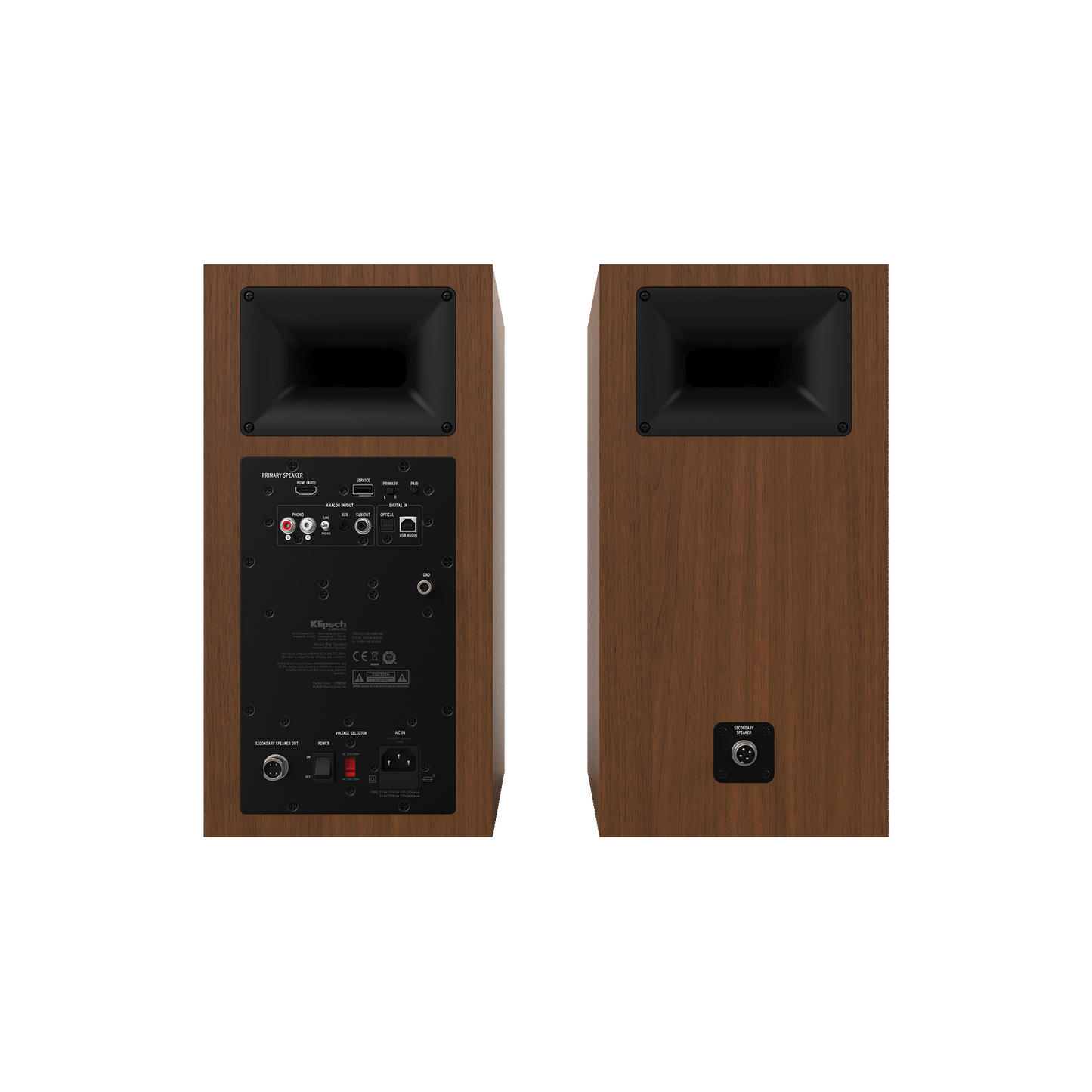 Klipsch The Sevens 6.5" Powered Speakers - pair - Walnut
