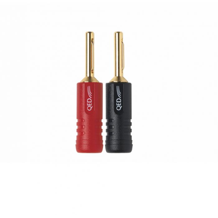 QED Screwloc Banana Plug 4mm 2 Red 2 Black
