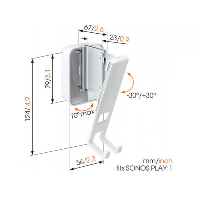 Vogel's PLAY:1 Wall Bracket SOUND 4201 - Black