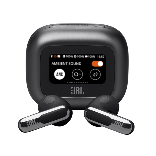 JBL Live Flex 3 True wireless noise-cancelling earbuds with open-stick design and Smart Charging Case - Black