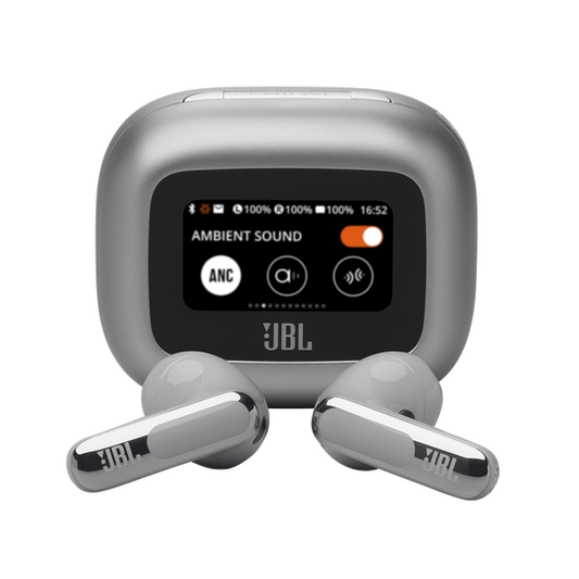 JBL Live Flex 3 True wireless noise-cancelling earbuds with open-stick design and Smart Charging Case - Silver