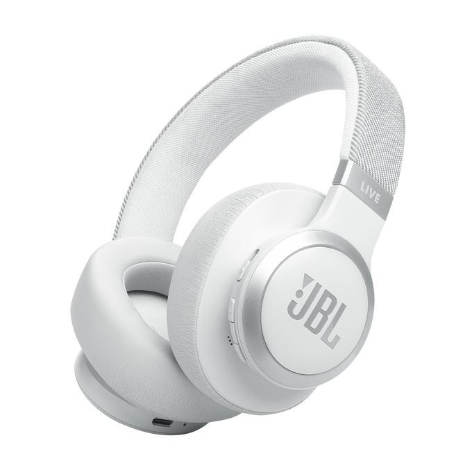 JBL Live 770NC Wireless Over-Ear Headphones with True Adaptive Noise Cancelling - White