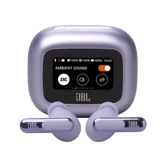 JBL Live Beam 3 True Wireless Noise-Canceling Earbuds with Stick-Closed Design and Smart Charging Case - Purple