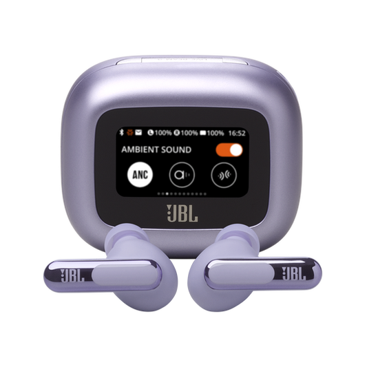 JBL Live Beam 3 True Wireless Noise-Canceling Earbuds with Stick-Closed Design and Smart Charging Case - Purple