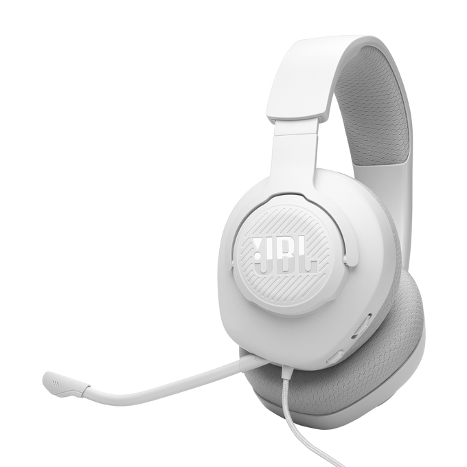 JBL Quantum 100M2 Wired Over-Ear Gaming Headset with Omnidirectional Detachable Mic - White