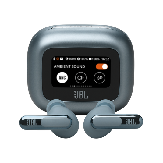 JBL Live Beam 3 True Wireless Noise-Canceling Earbuds with Stick-Closed Design and Smart Charging Case - Blue