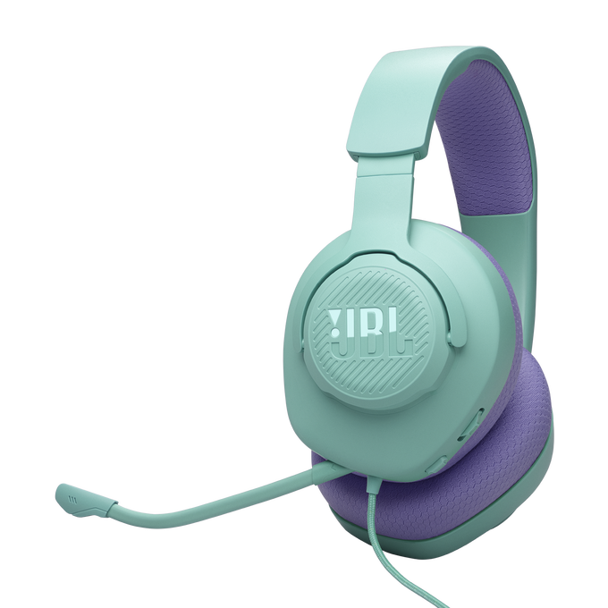 JBL Quantum 100M2 Wired Over-Ear Gaming Headset with Omnidirectional Detachable Mic - Cyan