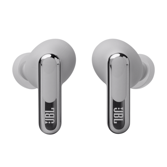 JBL Live Beam 3 True Wireless Noise-Canceling Earbuds with Stick-Closed Design and Smart Charging Case - Silver