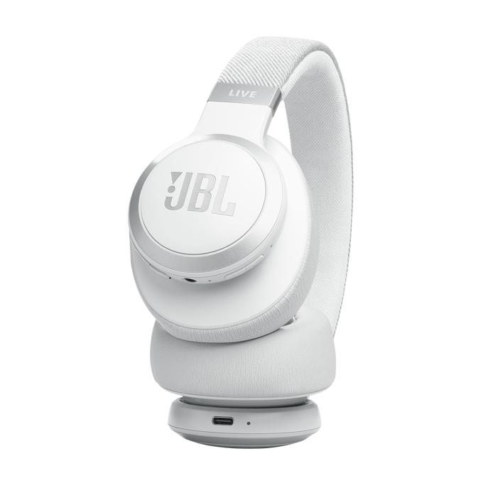 JBL Live 770NC Wireless Over-Ear Headphones with True Adaptive Noise Cancelling - White