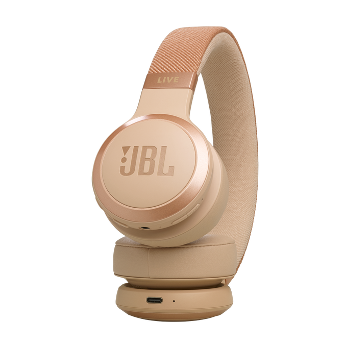 JBL Live 670NC Wireless On-Ear Headphones with True Adaptive Noise Cancelling - Sandstone