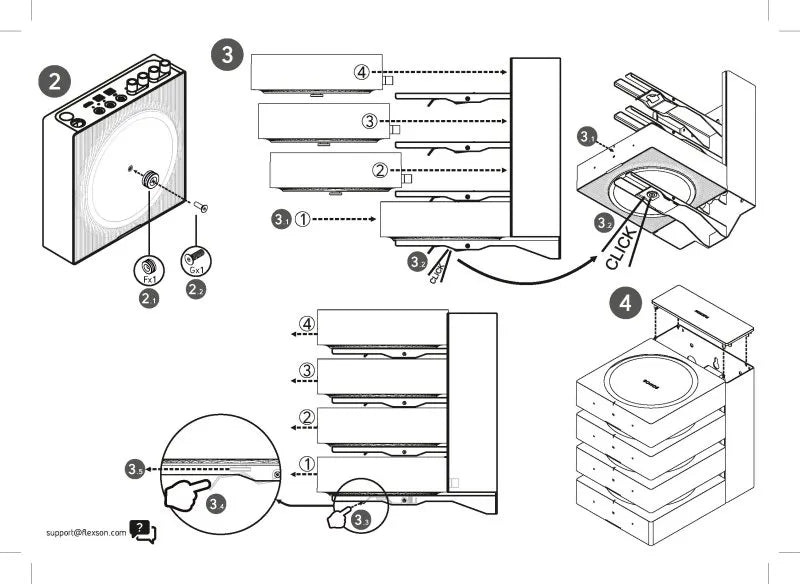 Flexson Dock for 4 SONOS Amps - Each (Black)