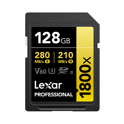 Lexar® Professional 1800x SDXC™ UHS-II Card GOLD Series