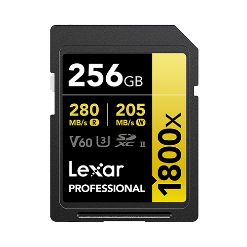 Lexar® Professional 1800x SDXC™ UHS-II Card GOLD Series