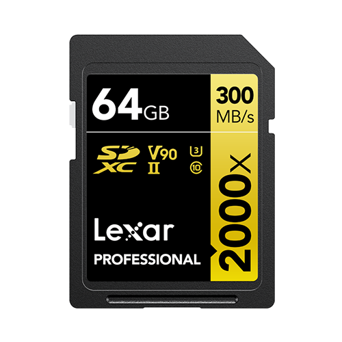 Lexar® Professional 2000x SDHC™/SDXC™ UHS-II Card GOLD Series