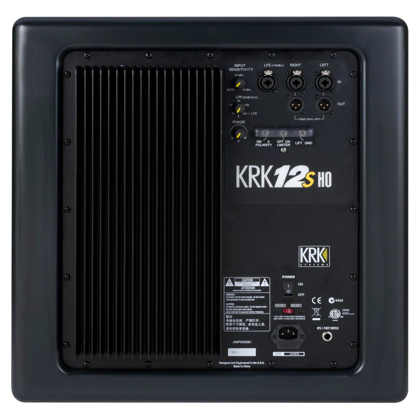 KRK Systems 12SHO Powered Studio Subwoofer - Black (Each)
