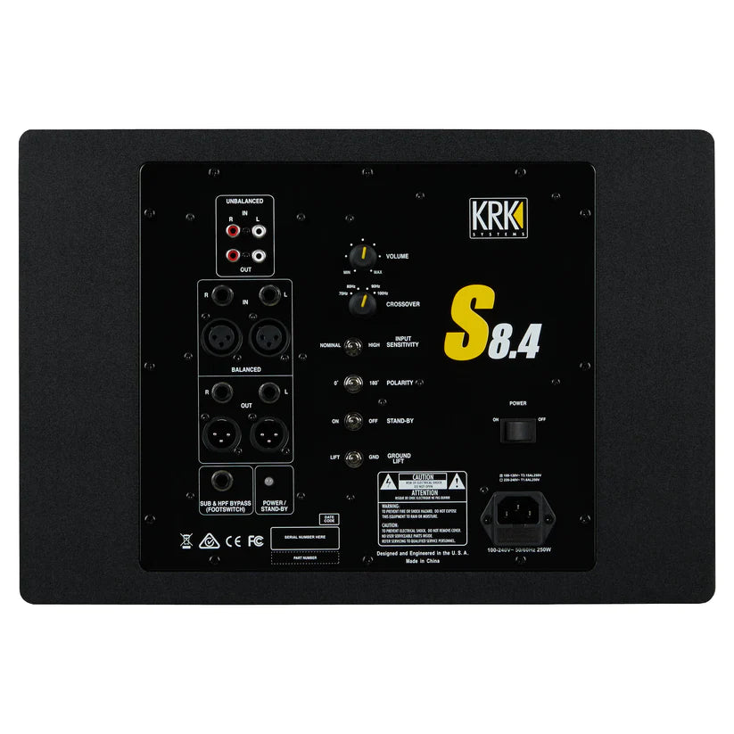 KRK Systems S8.4 Powered Studio Subwoofer - Black (Each)