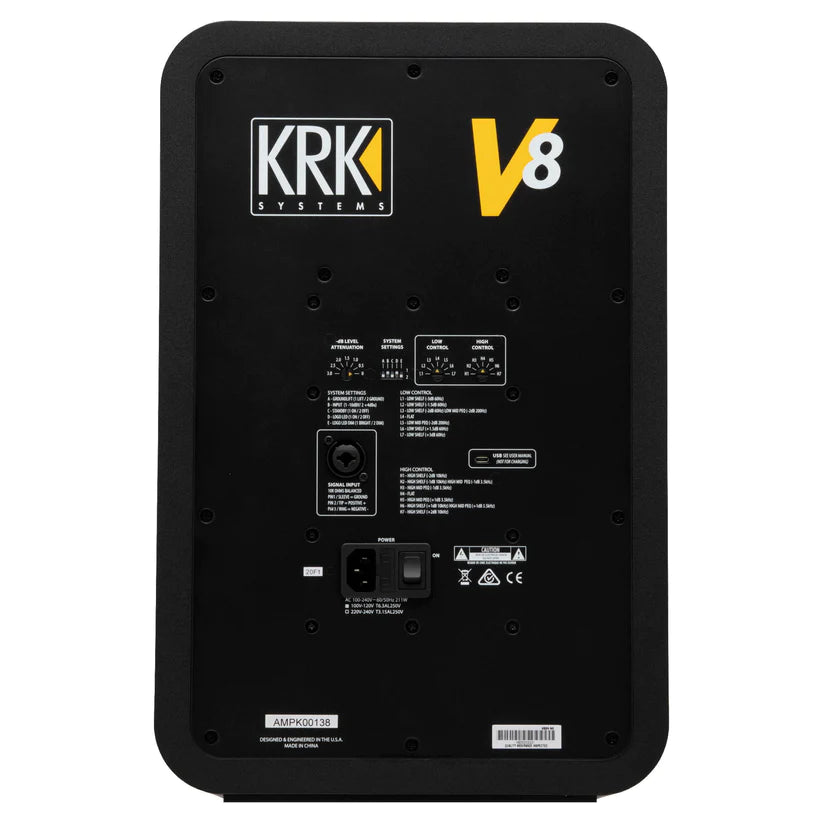 KRK Systems V8 SERIES 4 Powered Studio Monitor - Black (Each)