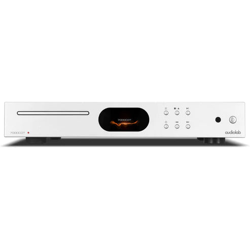 Audiolab 7000CDT CD Transport (Silver) + Audiolab 7000A Integrated Amplifier (Silver) + Wharfedale Linton 3-way standmount speaker with stands - Pair