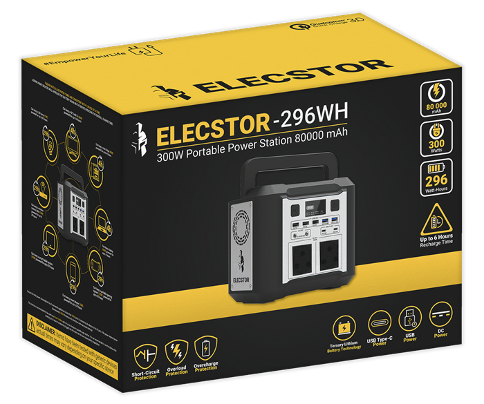 ELECSTOR 300W PORTABLE POWER STATION - Each