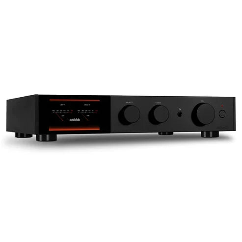 Wharfedale Super Linton Standmount   Speakers - Pair (Black) + Audiolab 9000A Integrated Amplifier (Black)