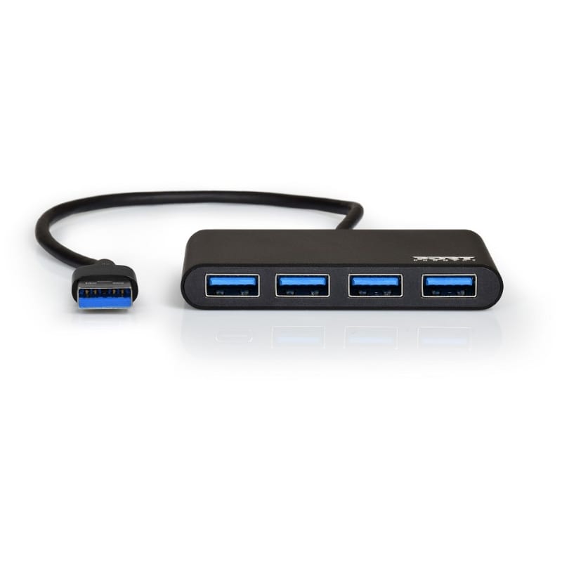 Port USB3.0 to 4 x USB3.0 5Gbps 4 Port Hub – Black