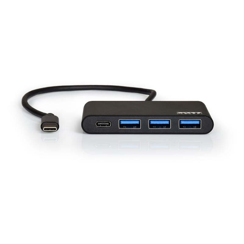 Port USB Type-C to 3 x USB3.0 and 1 x Type-C PD 30cm 4 Port Hub – Black