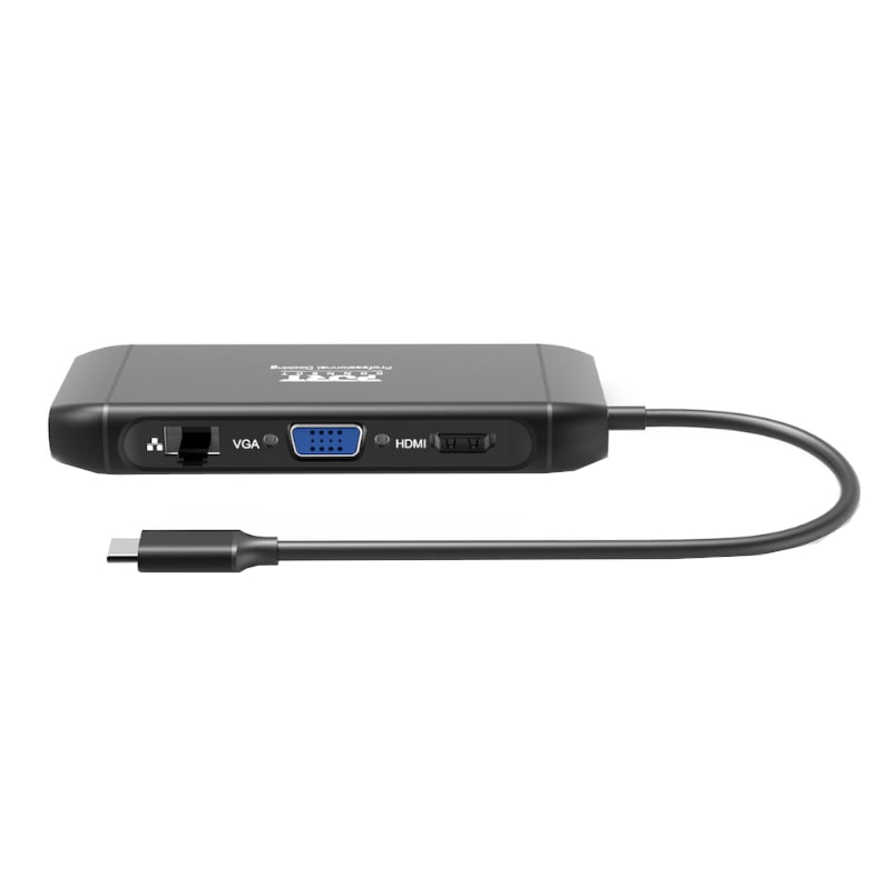 Port USB Type-C 4 x USB3.1|1 x Aux|Micro+SD Card Reader|1 x RJ45|1 x HDMI|1 x VGA|1 x Type-C PD Dock 100W – Black