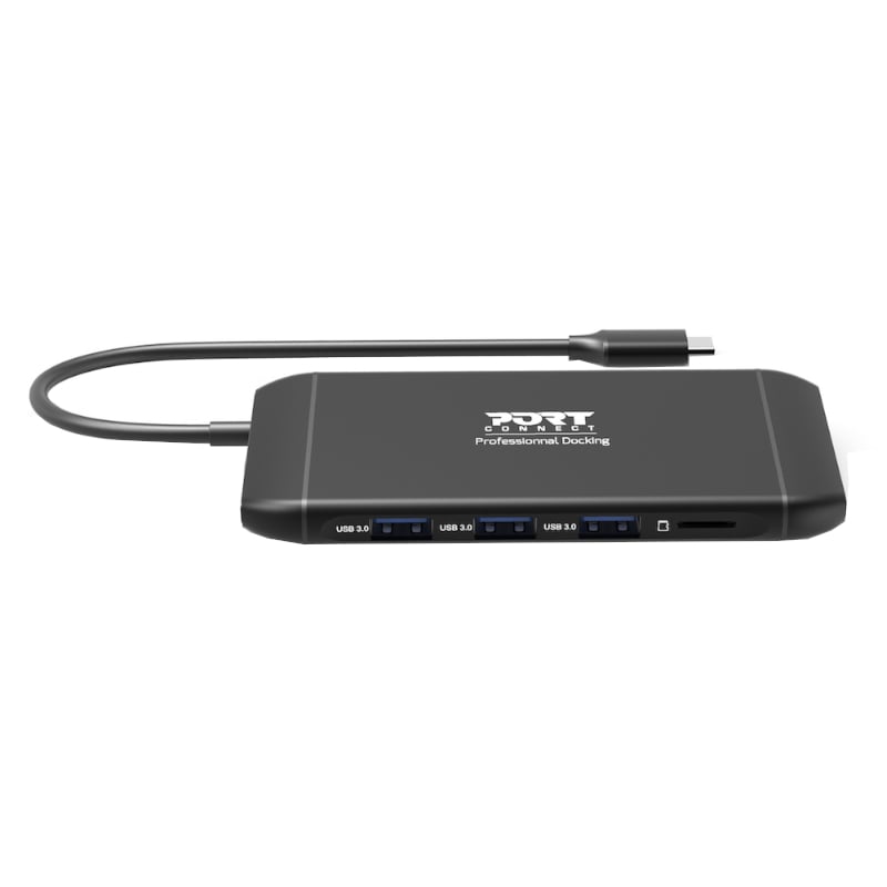 Port USB Type-C 4 x USB3.1|1 x Aux|Micro+SD Card Reader|1 x RJ45|1 x HDMI|1 x VGA|1 x Type-C PD Dock 100W – Black