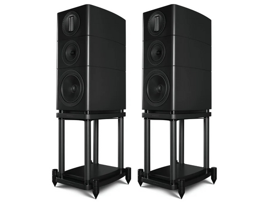 Wharfedale ELYSIAN 2R Standmount Loudspeaker with Speaker Stands- Pair (Black)