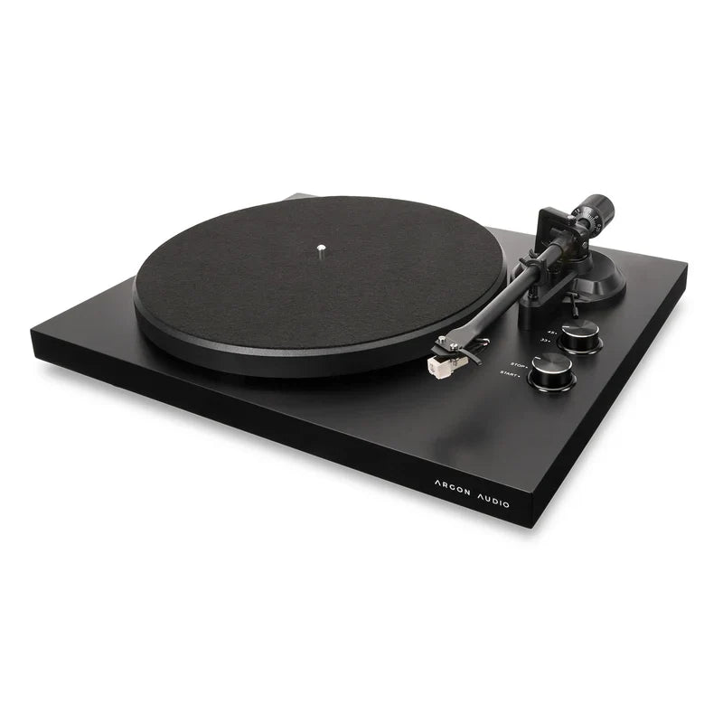 Argon Audio Forte A4 MK2 Bluetooth Active Speakers - Pair (Black) + Argon Audio TT MK2 Turntable - Black