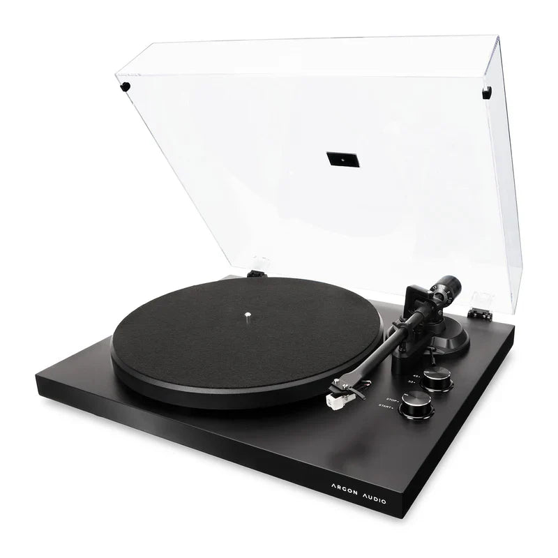Argon Audio Forte A4 MK2 Bluetooth Active Speakers - Pair (Black) + Argon Audio TT MK2 Turntable - Black
