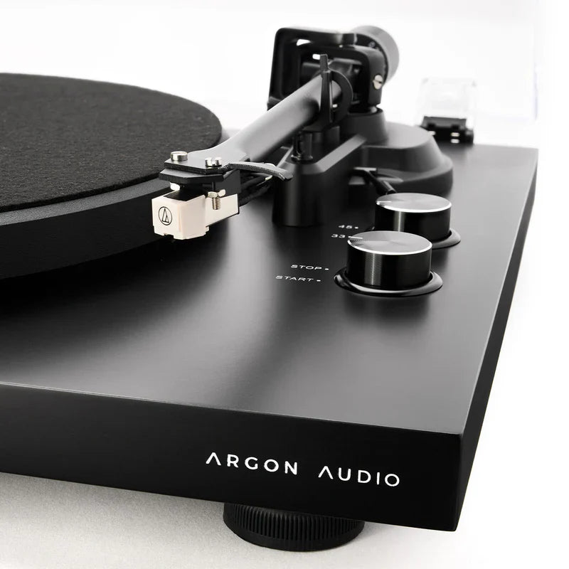 Argon Audio Forte A4 MK2 Bluetooth Active Speakers - Pair (Black) + Argon Audio TT MK2 Turntable - Black