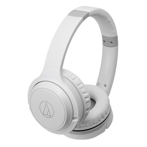 Audio-Technica ATH-S200BT Wireless On-Ear Headphones with Built-in Mic & Controls - White