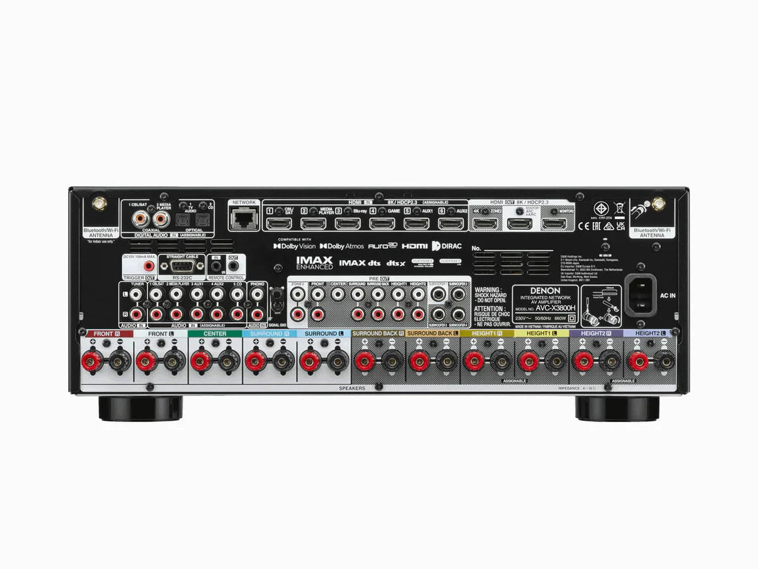 Denon AVC-X3800H 9.4 Ch. 1 AV Receiver - Black + Denon Home 150 NV Compact Wireless Speaker - Each (Black)