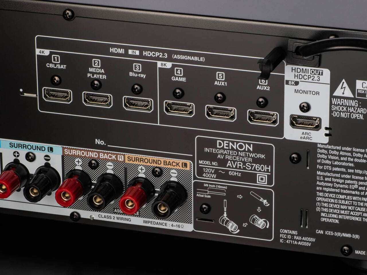 Denon AVR-S760H 7.2 Ch. 140W 8K AV Receiver with HEOS® Built-in