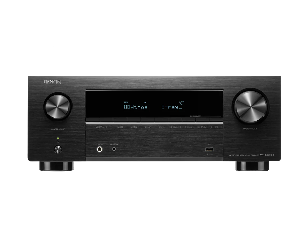 Polk Reserve R600 Floorstanding Speakers - Pair (Black) + Denon AVR-X2800H 7.2 Ch. AV Receiver with HEOS® Built-in