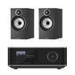 Bowers & Wilkins 606 S3 Bookshelf Speaker - Pair (Black) + WiiM Amp Ultra Streaming Amplifier (Grey)