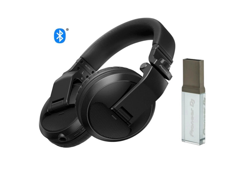 Pioneer DJ HDJ-X5BT-K Over-ear DJ headphones with Bluetooth (Black) + Pioneer DJ USB3-32GB Crystal