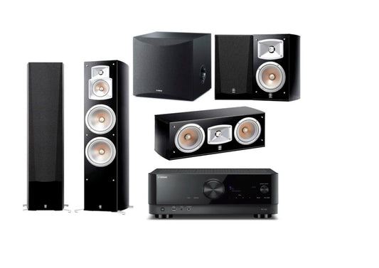 Yamaha NS-777 5.1 Home Theatre System (Black) + Yamaha RX-V4A AV Receiver (Black)