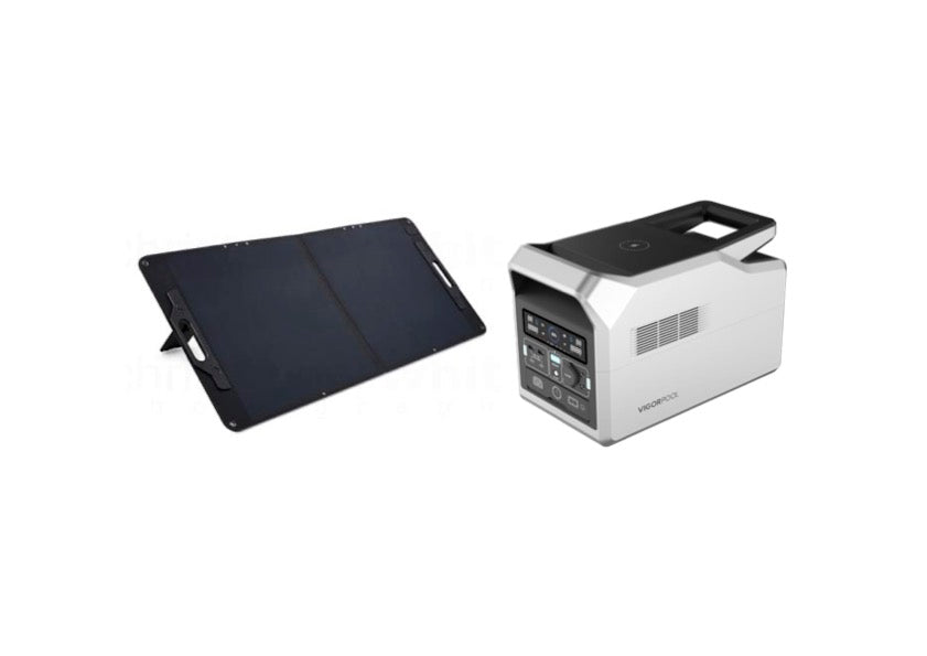 VigorPool CAPTAIN 700 UPS Portable Power Station + EvoCharge SUNMASTER 100W Pro Solar Panel