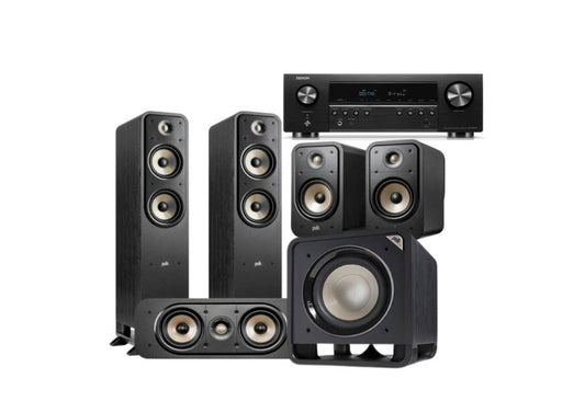 Polk ES55 5.1 Home Theatre System (Black) + Denon AVR-S670H AV Receiver (Black)