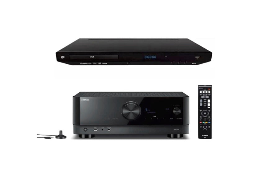 Yamaha RX-V4A 5.2 Channel AV Receiver (Black) + GMI BD S200 Blu-ray Player (Black)