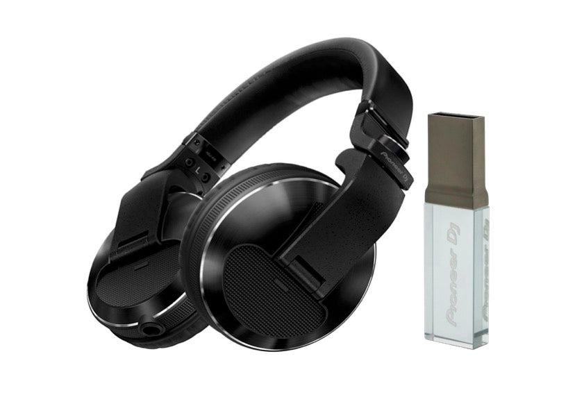 Pioneer DJ HDJ-X10-K Over-Ear DJ Headphones (Black) + Pioneer DJ USB3-32GB Crystal