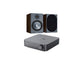 Monitor Audio Bronze 100 Bookshelf Speakers (Walnut) + WiiM Amp (Grey)