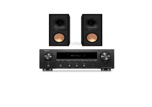 Denon DRA-900H Stereo Receiver (Black) + Klipsch R-50M Bookshelf Speakers - Pair (Black)