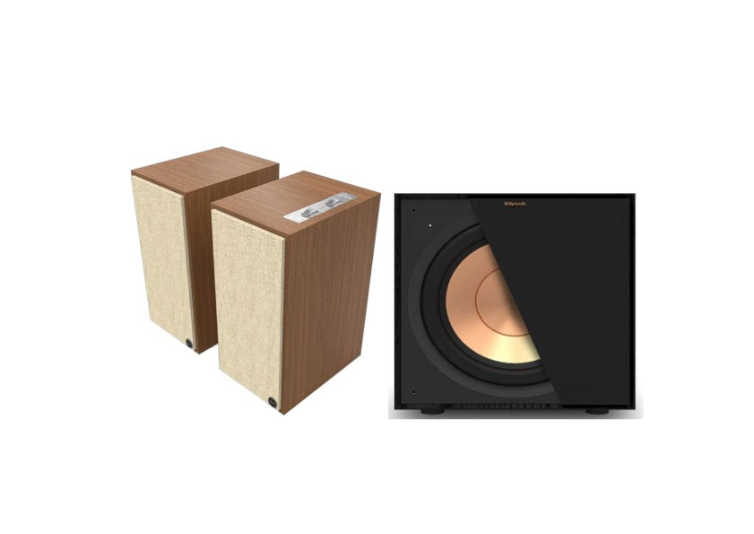 Klipsch The Sevens 6.5" Powered Speakers - Walnut (Pair) + Klipsch R-101SW Subwoofer - Black (Each)